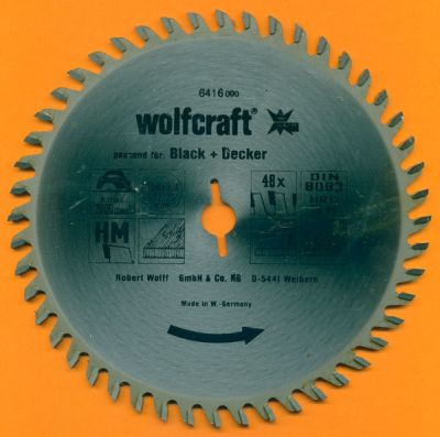 wolfcraft Serie orange Handkreissägeblatt HM Viel-Wechselzahn, Ø 156,5 mm, Bohrung 12,7 mm (1/2)