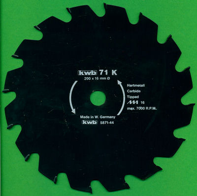 kwb Bauholzblatt Typ K Hartmetall Grobzahn antihaftbeschichtet , Ø 200 mm, Bohrung 16 mm